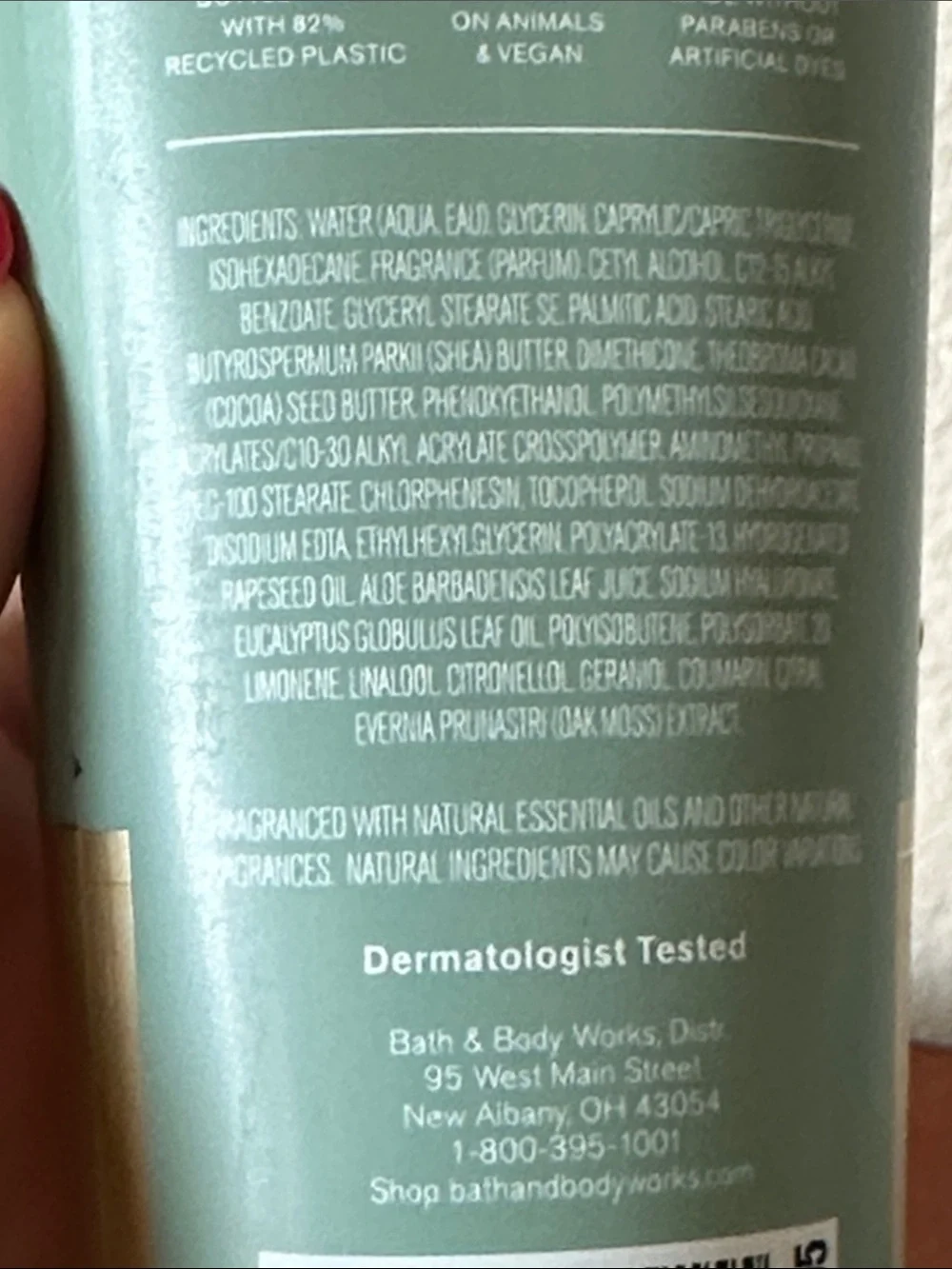 Bath & Body Works Eucalyptus Body Cream - Mint Green & Gold